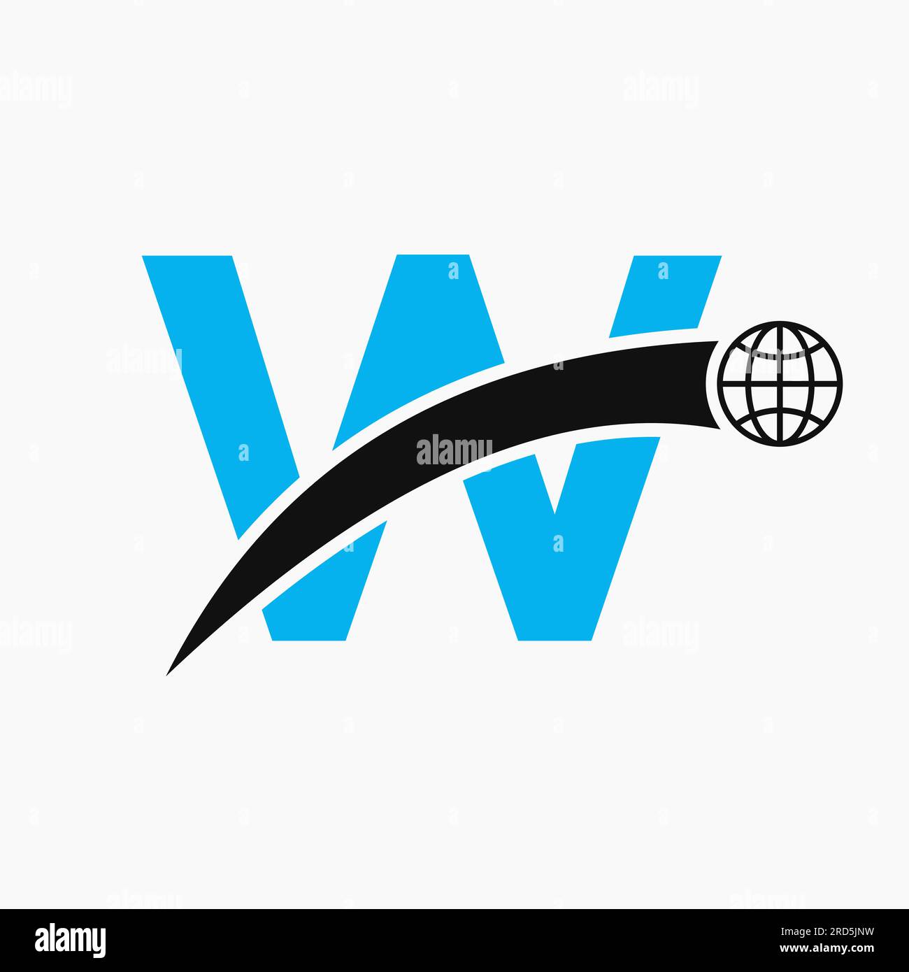 Letter W Logo Concept With Global World Icon Vector Template Stock ...
