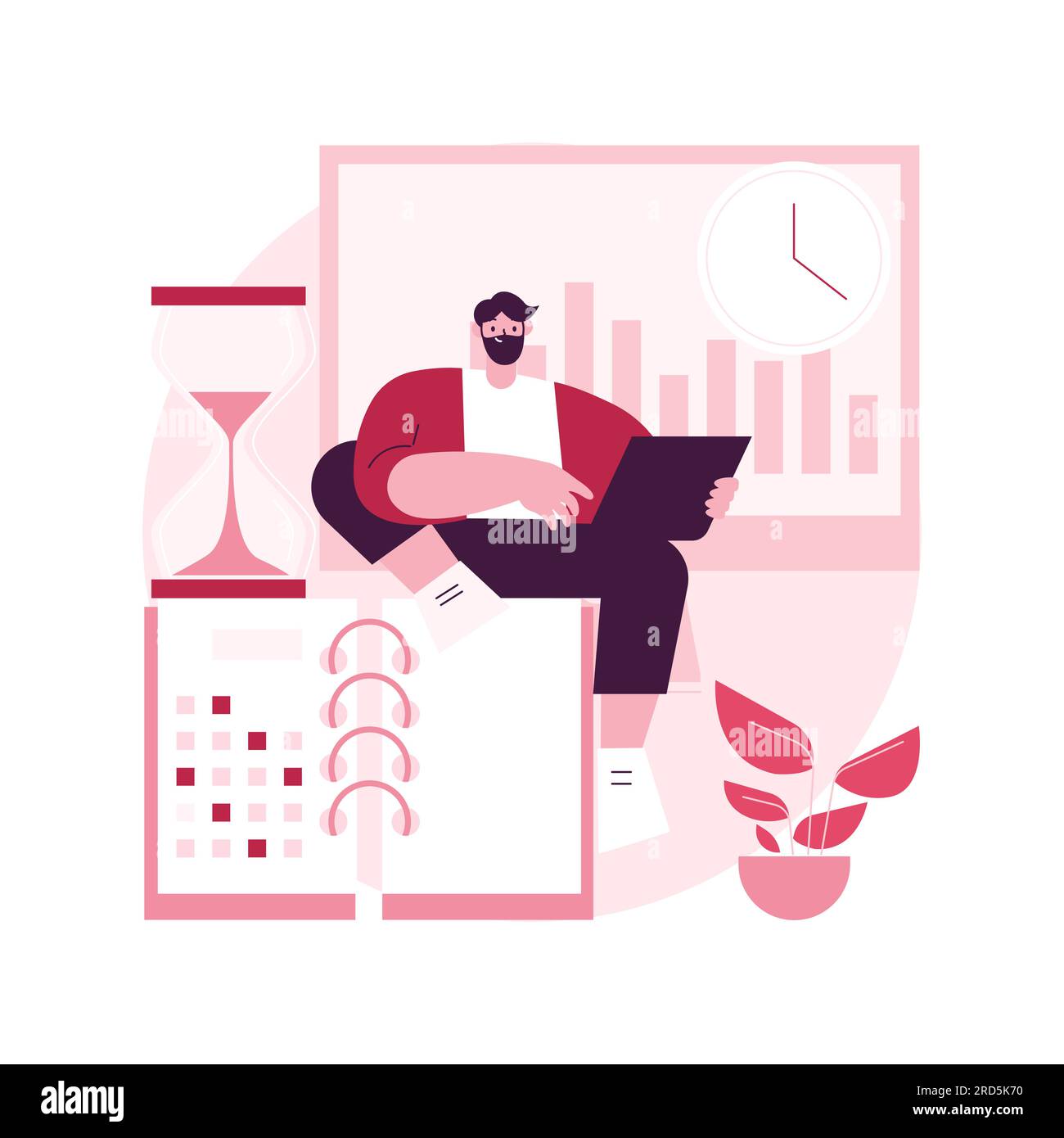 Time and attendance tracking system abstract concept vector ...