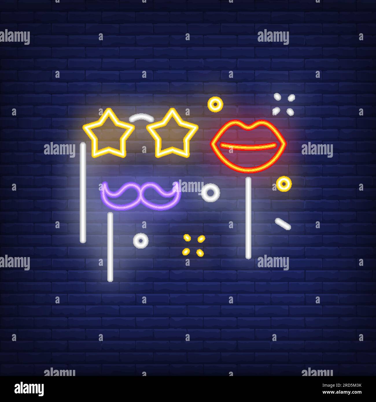 Fake glasses, lips and moustache neon sign Stock Vector Image & Art - Alamy