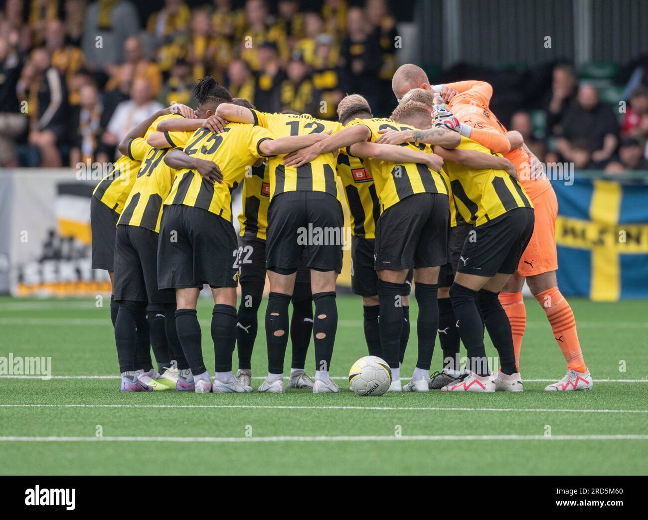 Park Hall, Oswestry, Shropshire, England, 18th July 2023. BK Häcken have a pre match huddle