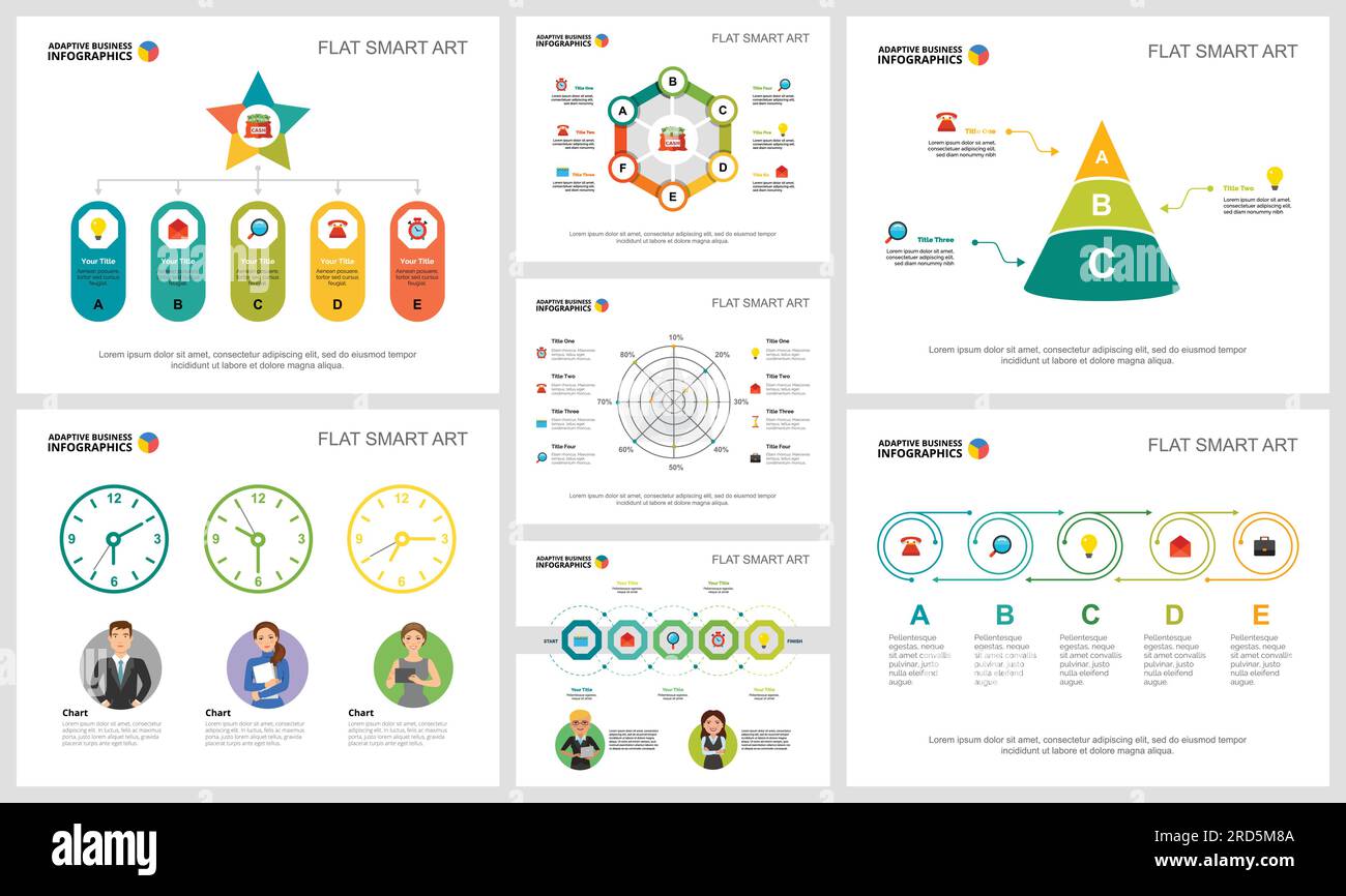 Colorful banking or planning concept infographic charts set Stock ...