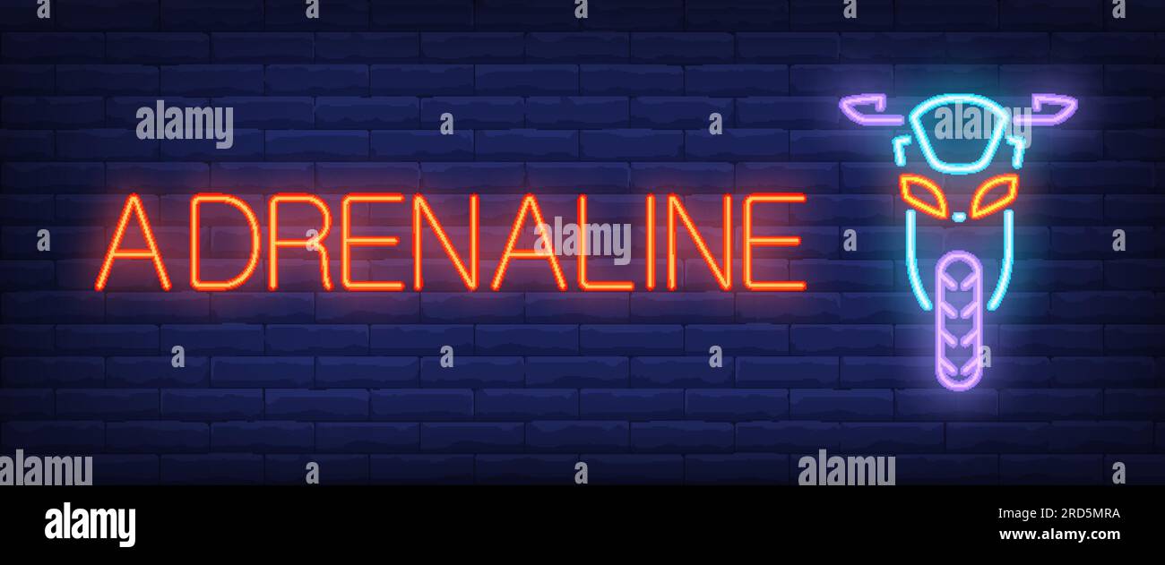 Adrenaline neon style banner Stock Vector