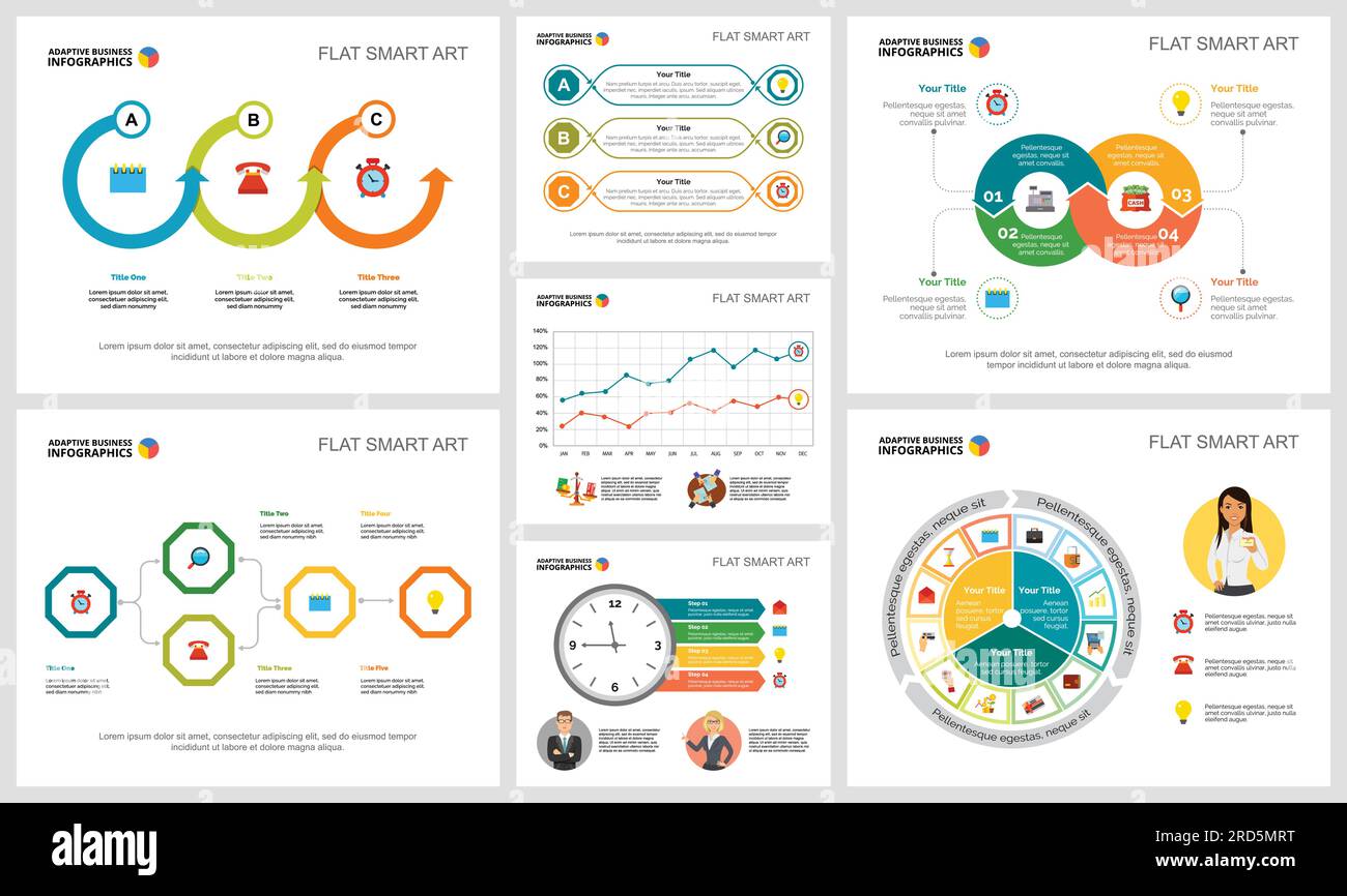 Colorful analysis or banking concept infographic charts set Stock Vector