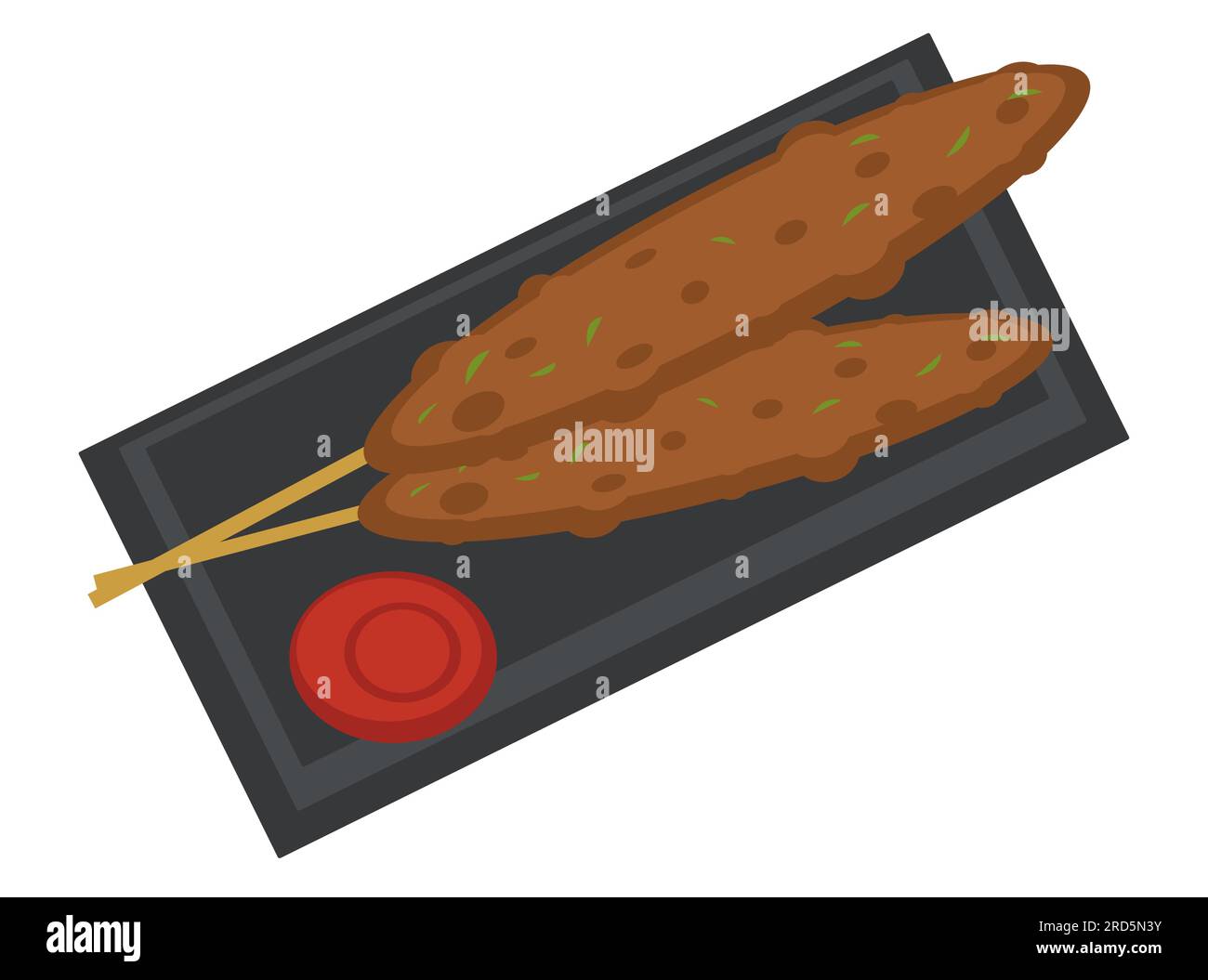 Japanese Deep Fried Meat With Ketchup Sauce Vector Stock Vector Image japanese-deep-fried-meat-with-ketchup-sauce-vector-stock-vector-image