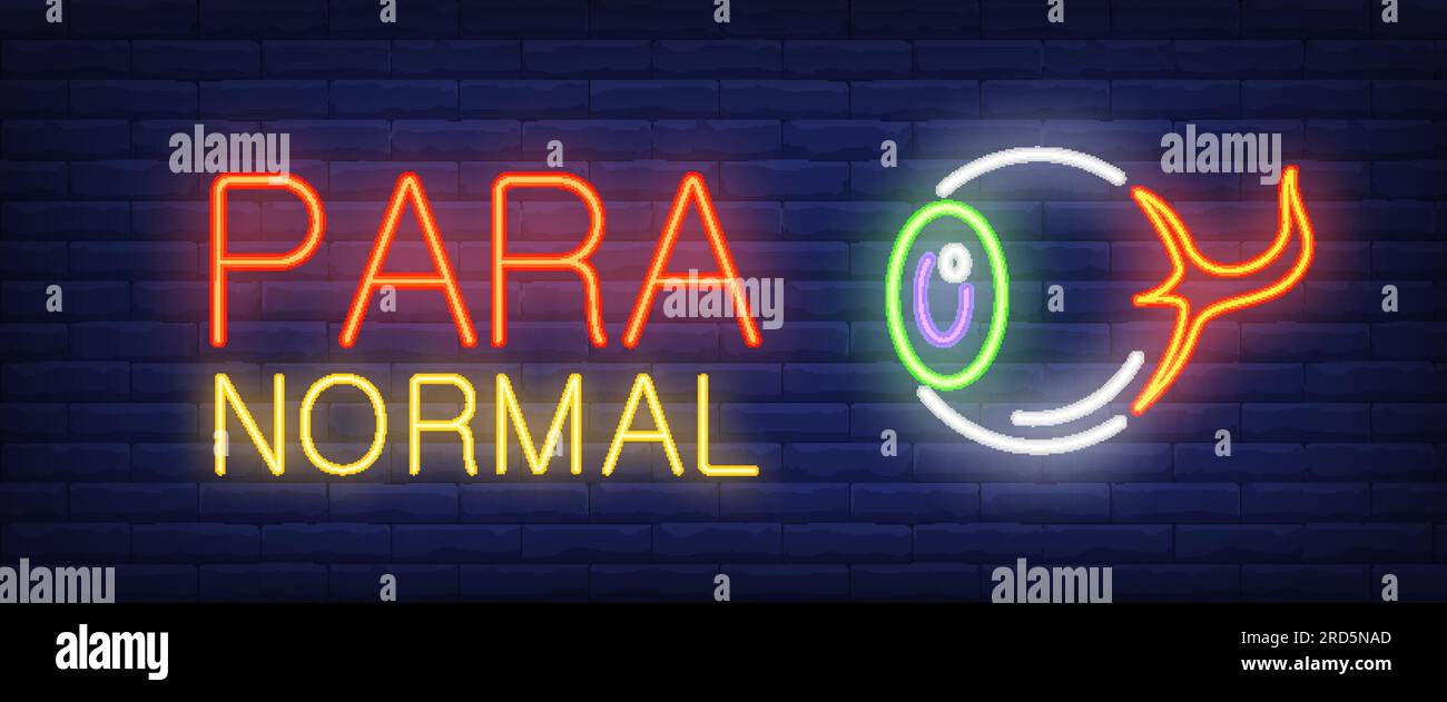 Paranormal neon style banner Stock Vector