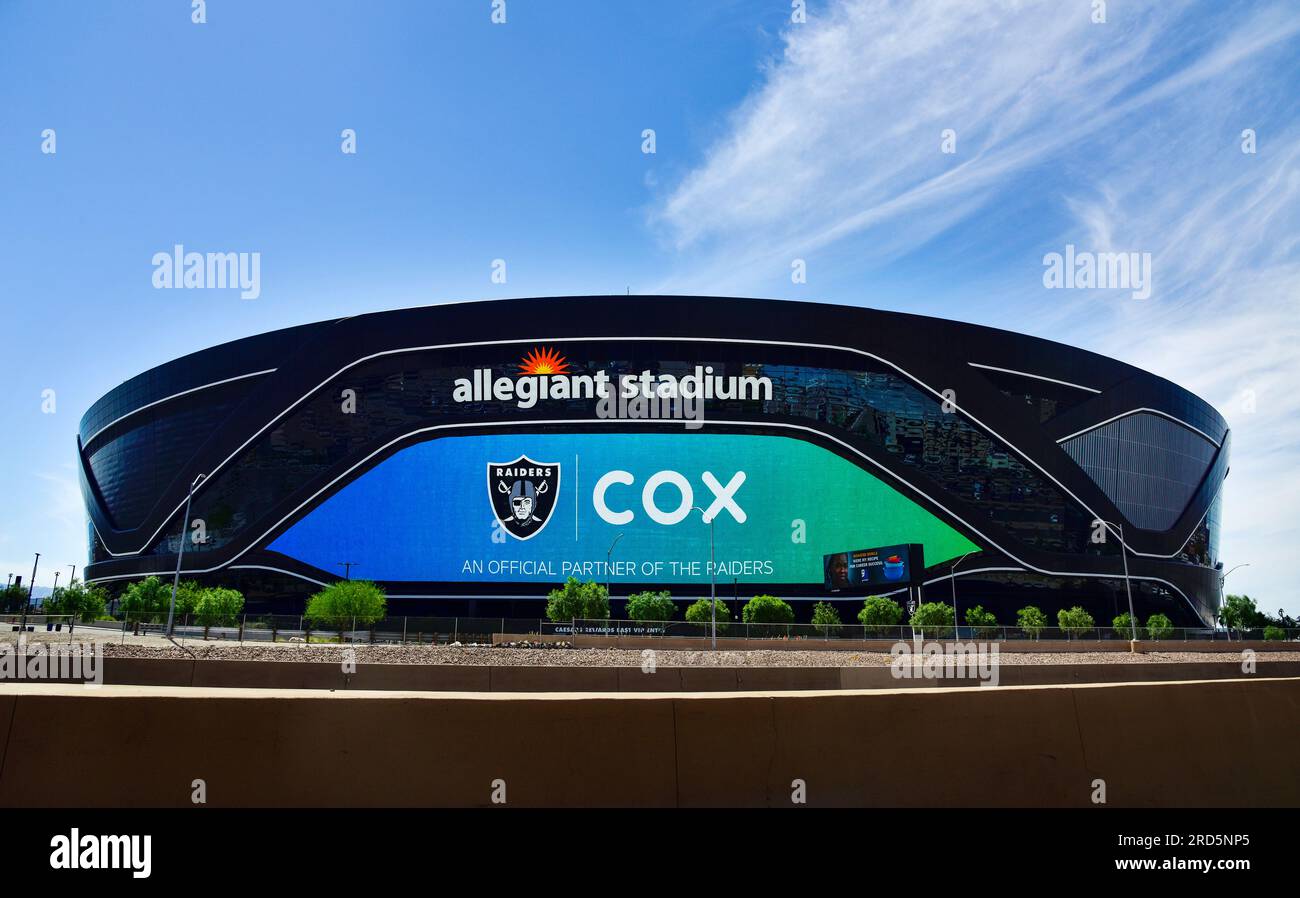 Allegiant Stadium, home of the NFL Raiders football team in Las Vegas