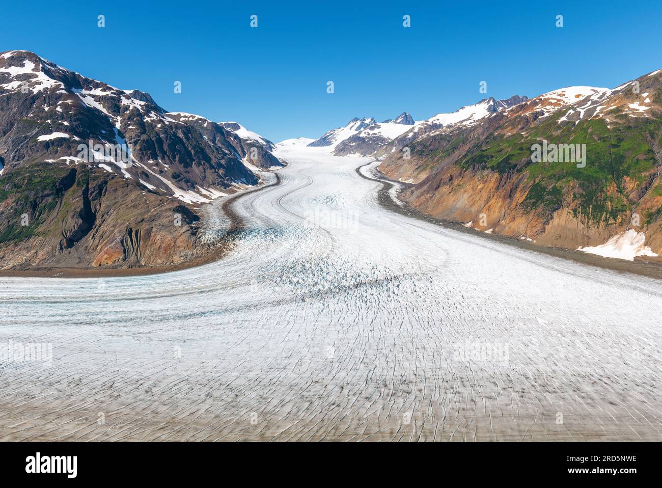 Salmon glacier in summer near Stewart, British Columbia, Canada. Stock Photo