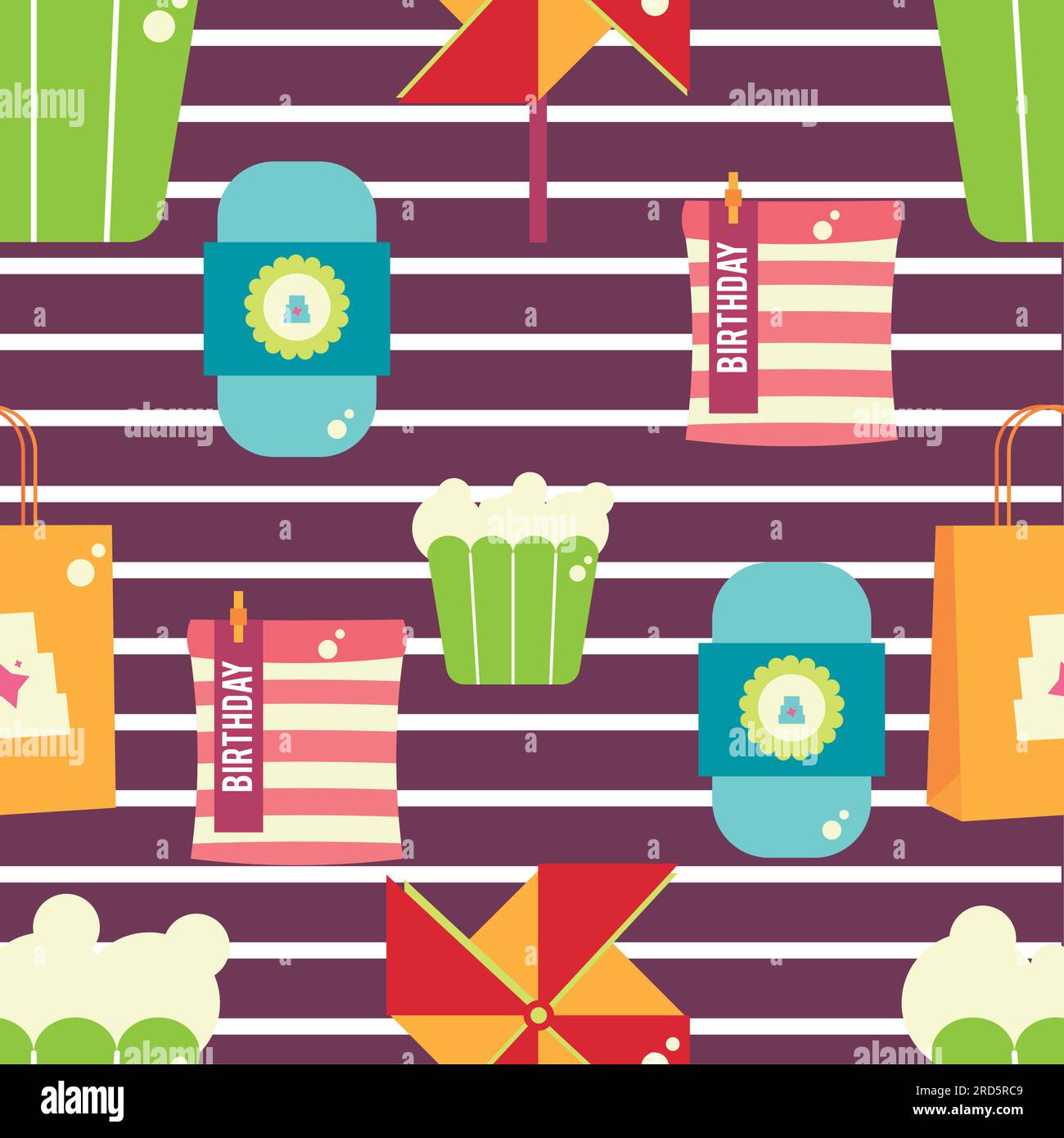 Seamless pattern background with birthday party icons Vector Stock ...
