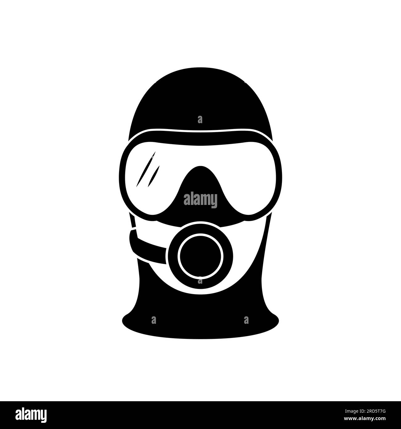 Scuba diver icon. Head silhouette with diving mask. Vector illustration ...