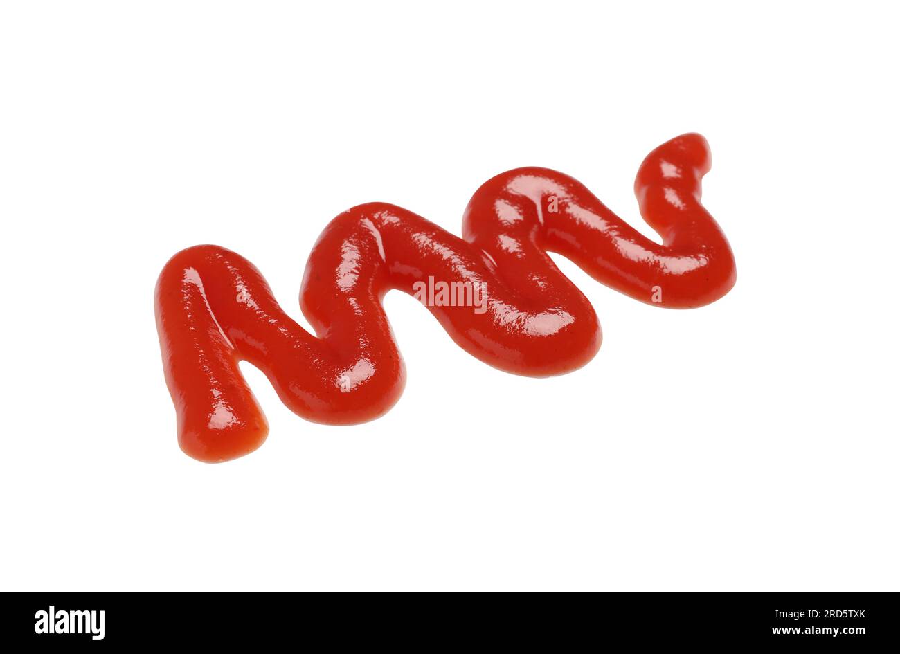 Smear of tasty ketchup on white background. Ingredient for hot dog Stock Photo