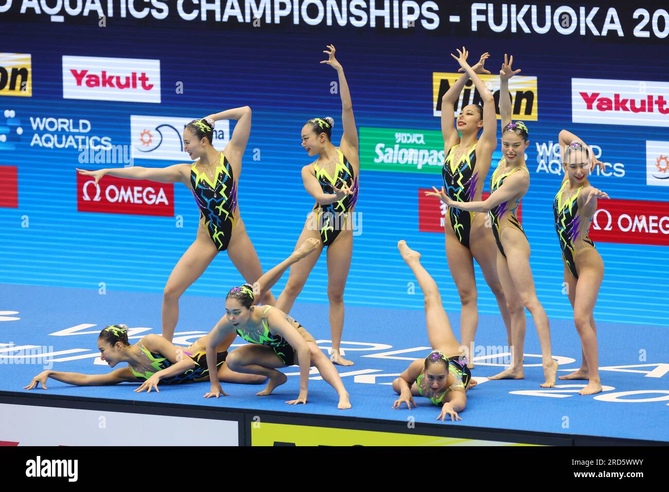 Fukuoka, Japan. 18th July, 2023. Japan team group Artistic Swimming