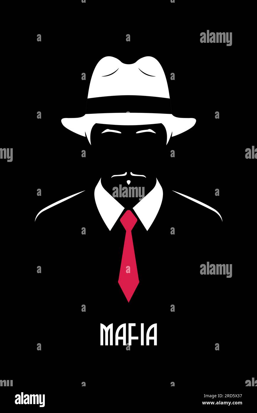 Italian Mafioso. Chicago mobster. Genleman with white fedora hat and