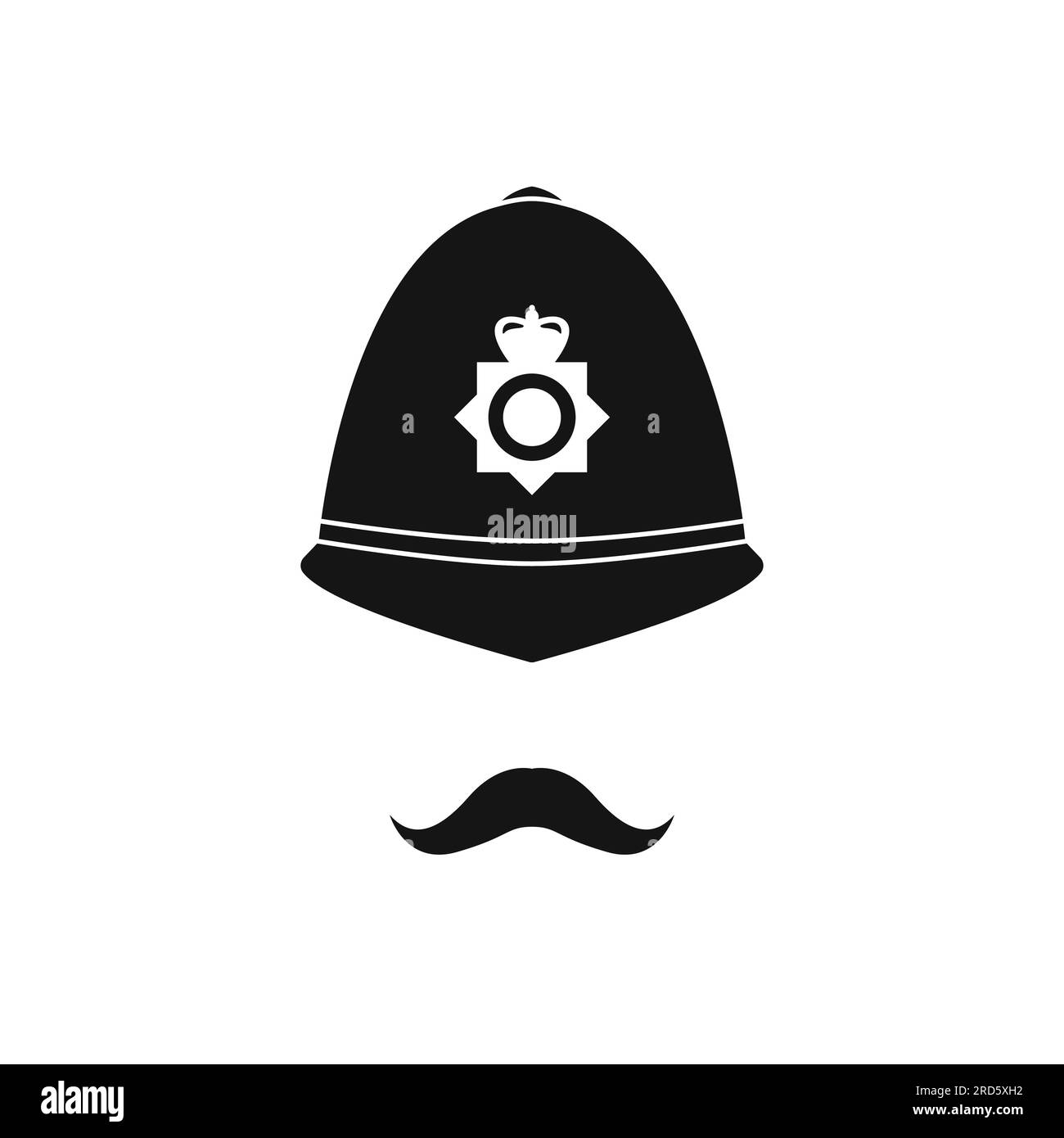 British policeman in helmet. Police avatar. Vector illustration Stock ...
