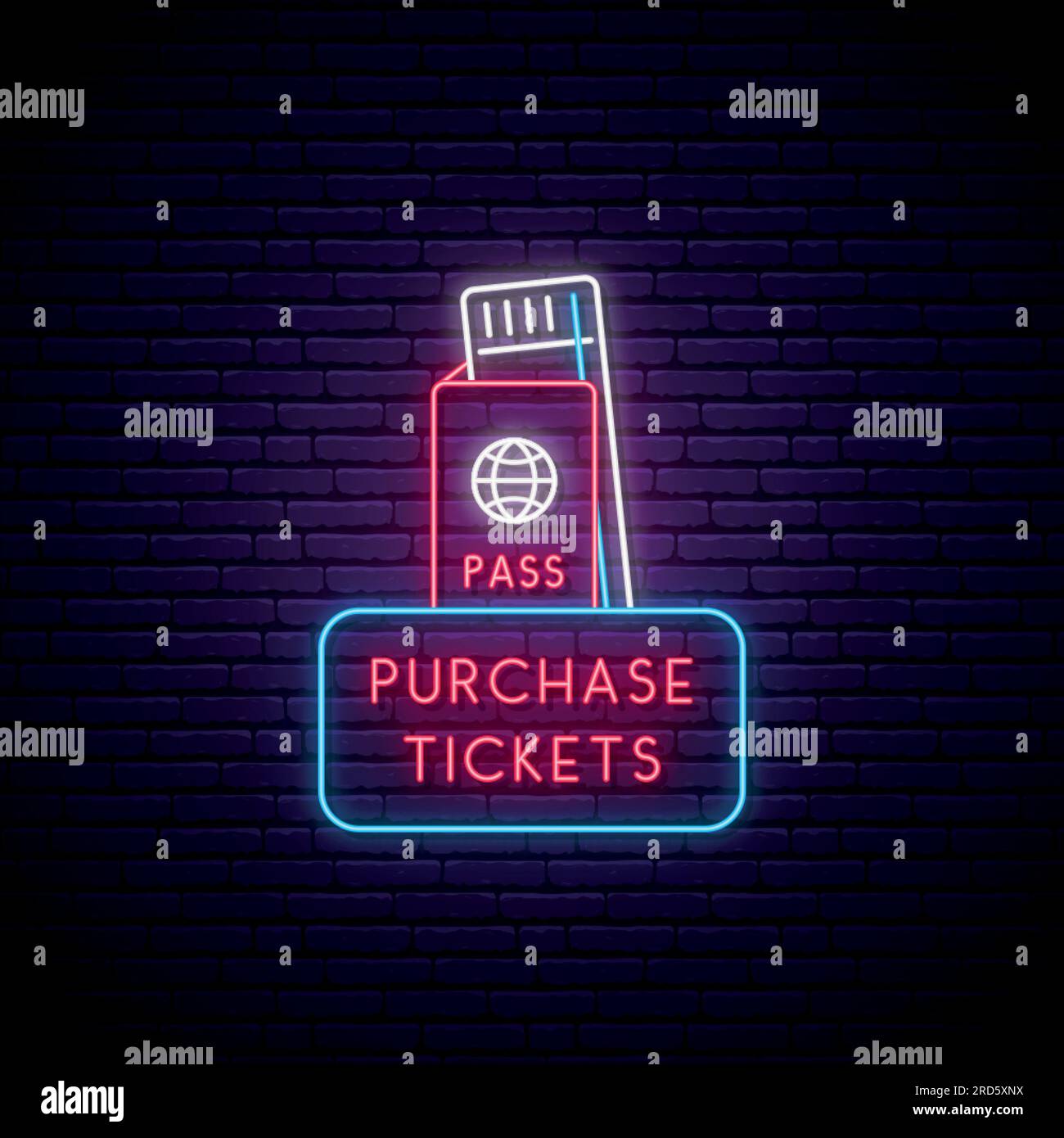Neon tickets sign Stock Vector Images - Alamy
