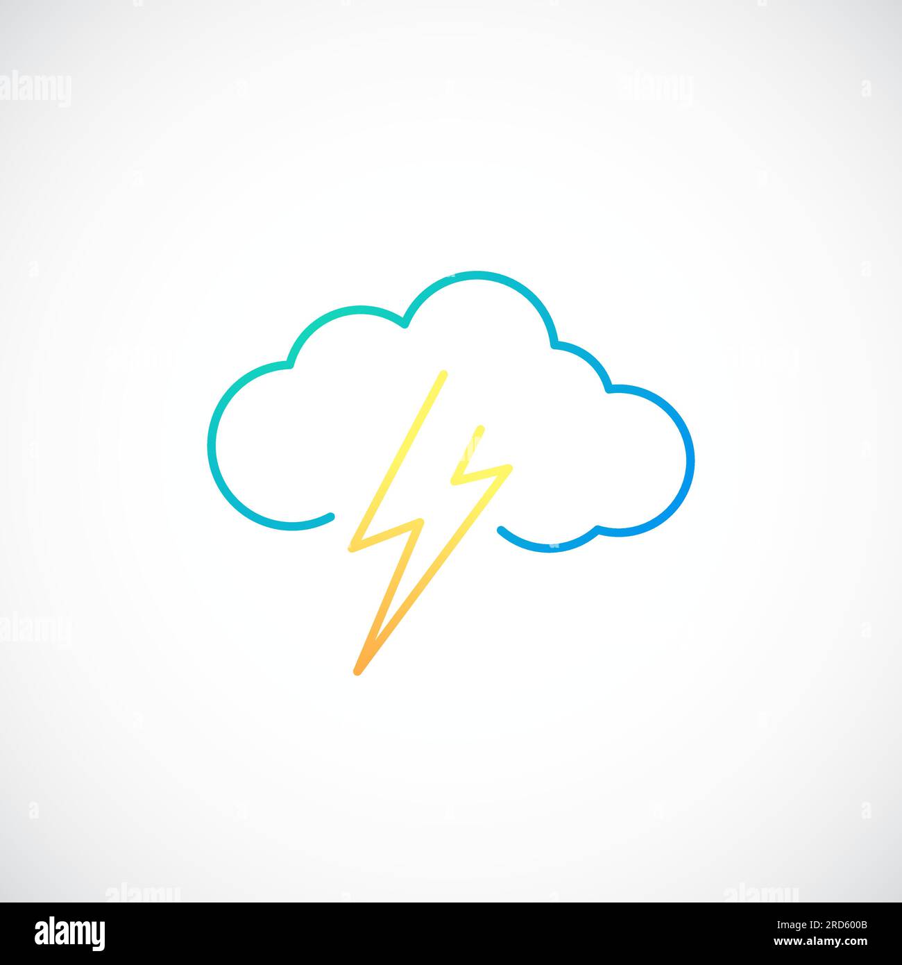 Simple weather icon with Cloud with Lightning. Vector illustration ...