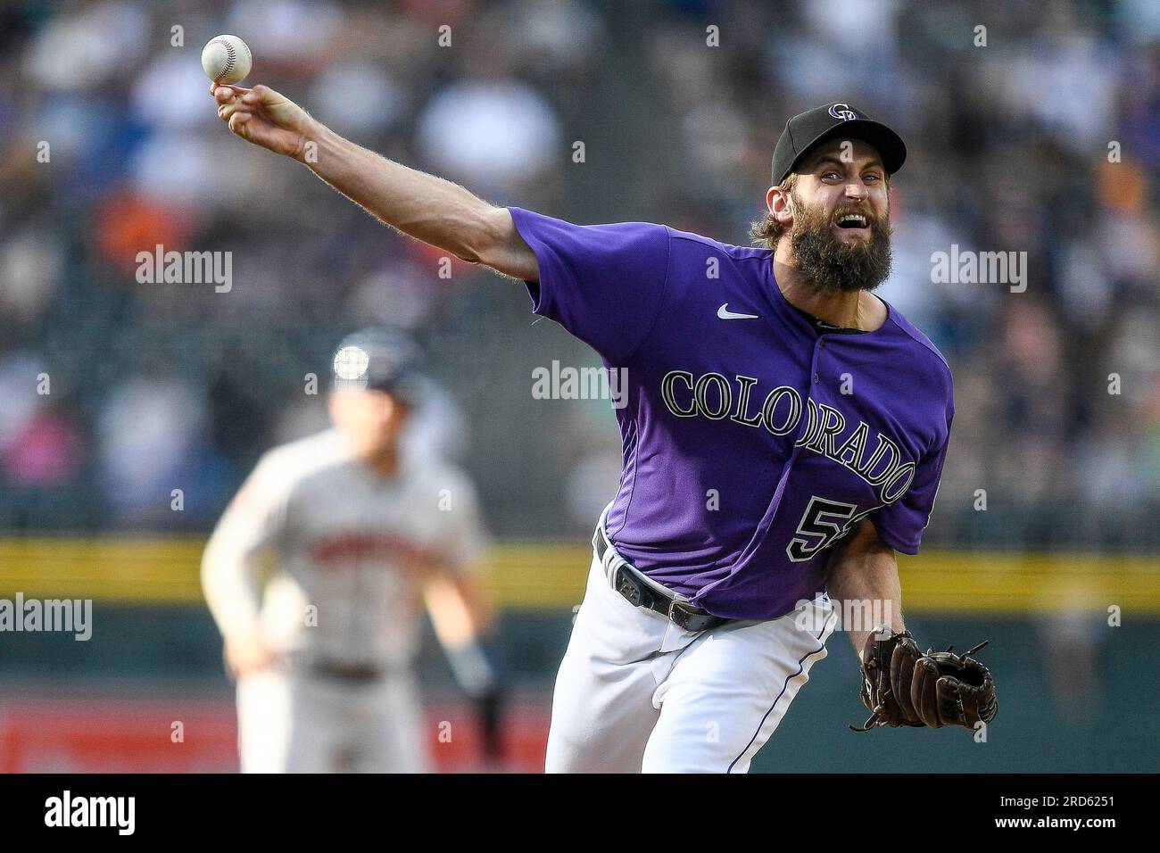 DENVER, CO - JULY 18: Colorado Rockies relief pitcher Fernando Abad (60)  pitches in the fourth inning during an interleague game between the Houston  Astros and the Colorado Rockies at Coors Field