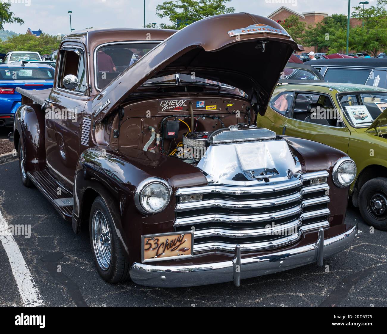 A 1953 Chevrolet truck is on display at a car show in Homestead, Pennsylvania, USA Stock Photo