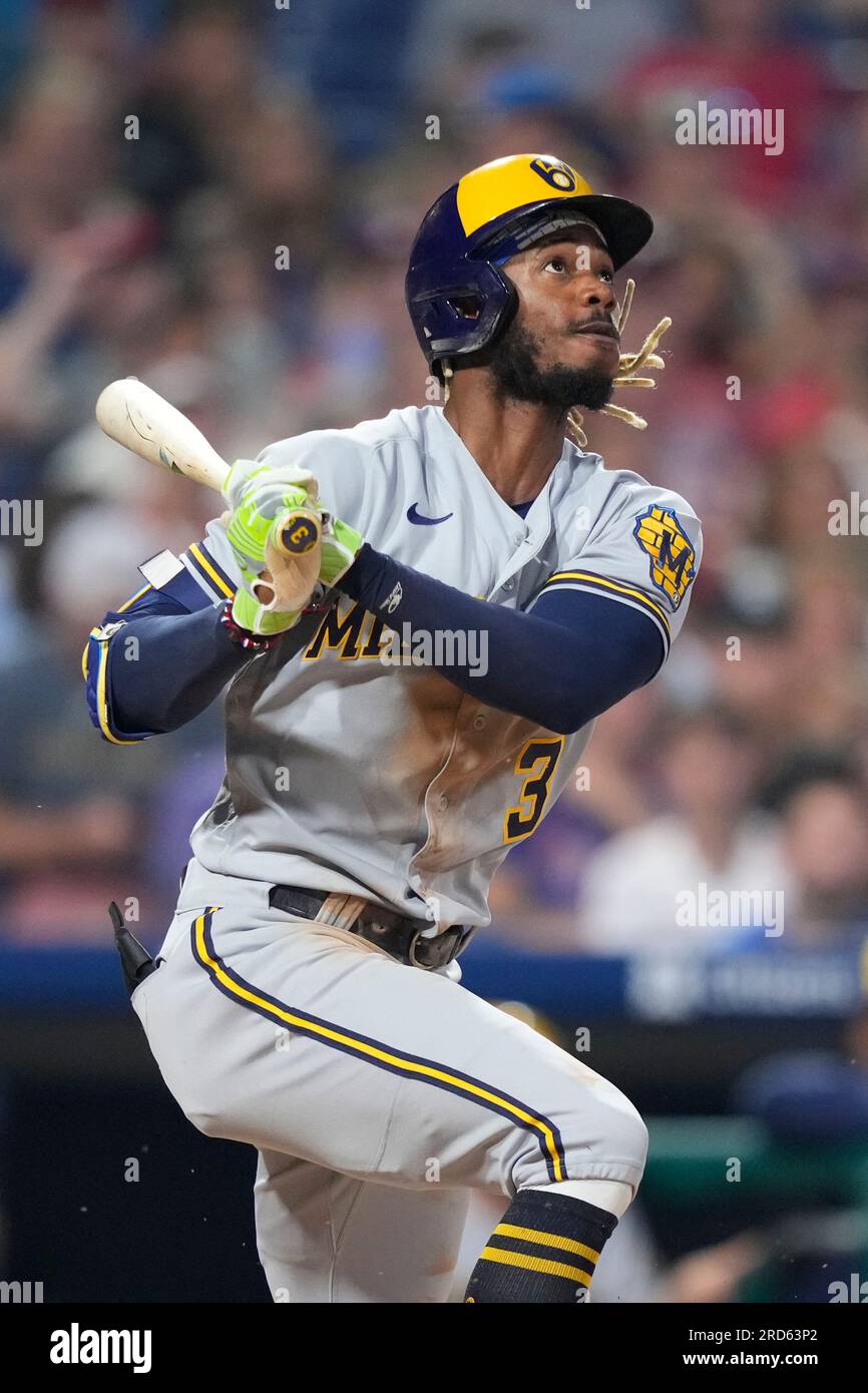 Photo: Milwaukee Brewers Raimel Tapia Homers in Seventh Inning -  PIT2023070113 