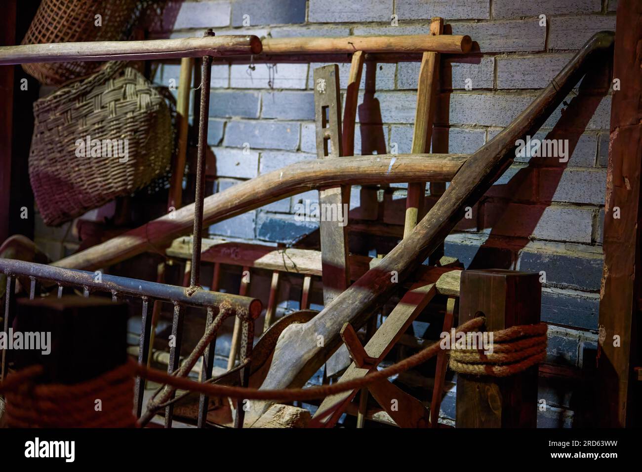Traditional farming tools in ancient Chinese villages Stock Photo Alamy