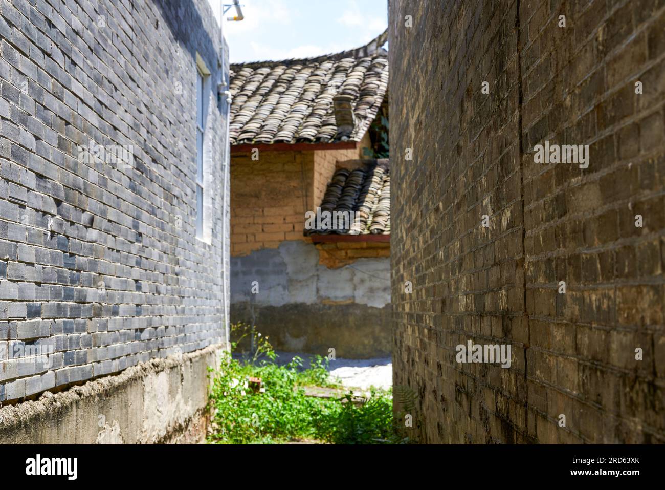 Ancient buildings and old houses in traditional Chinese countryside ...