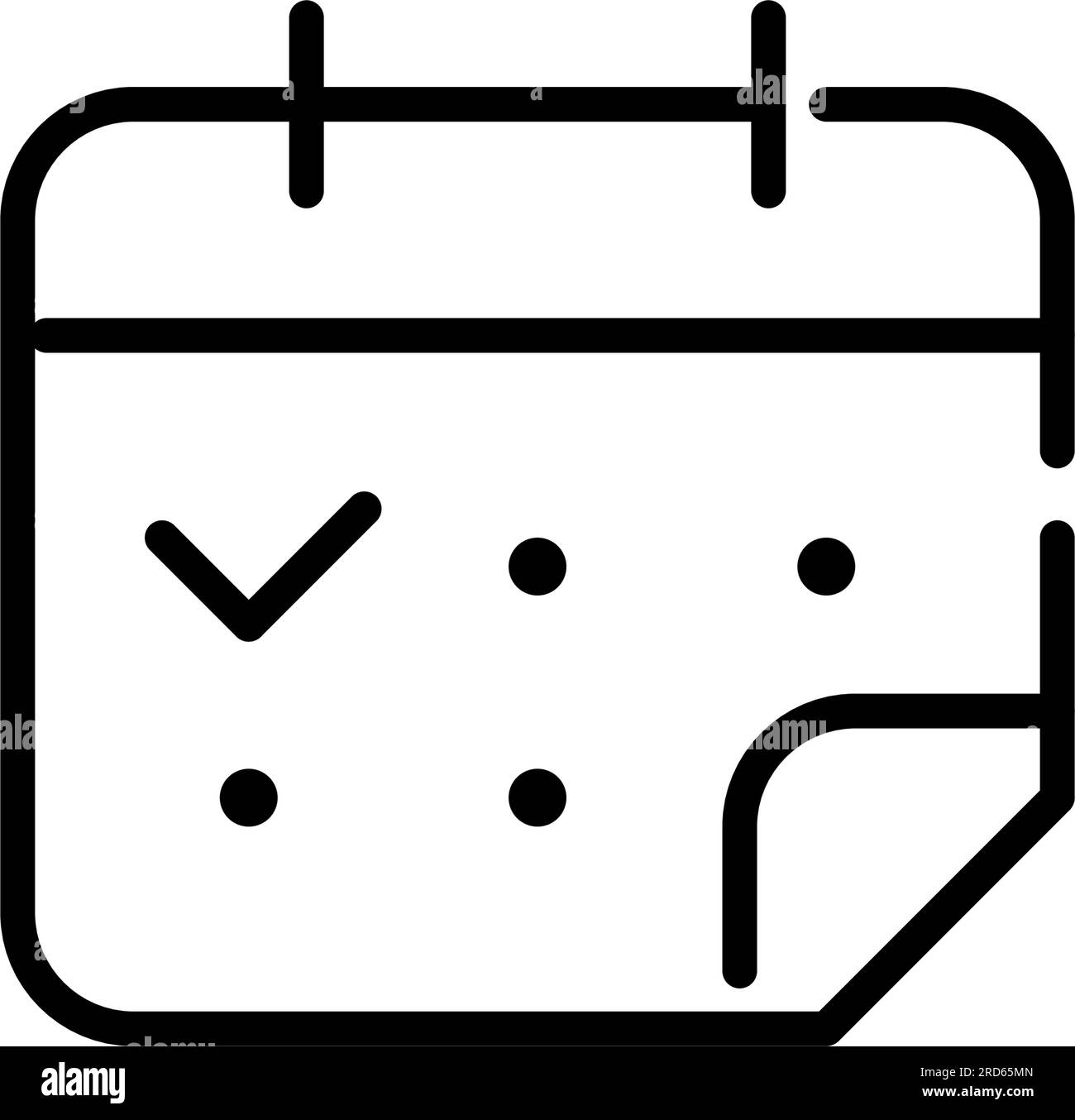 Flipover calendar with tick sign. Check the date. Pixel perfect