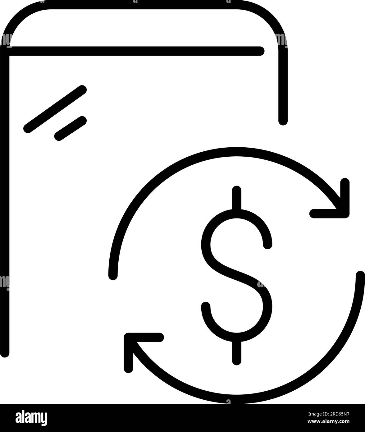 Cash back rewards mobile app. Pixel perfect, editable stroke Stock