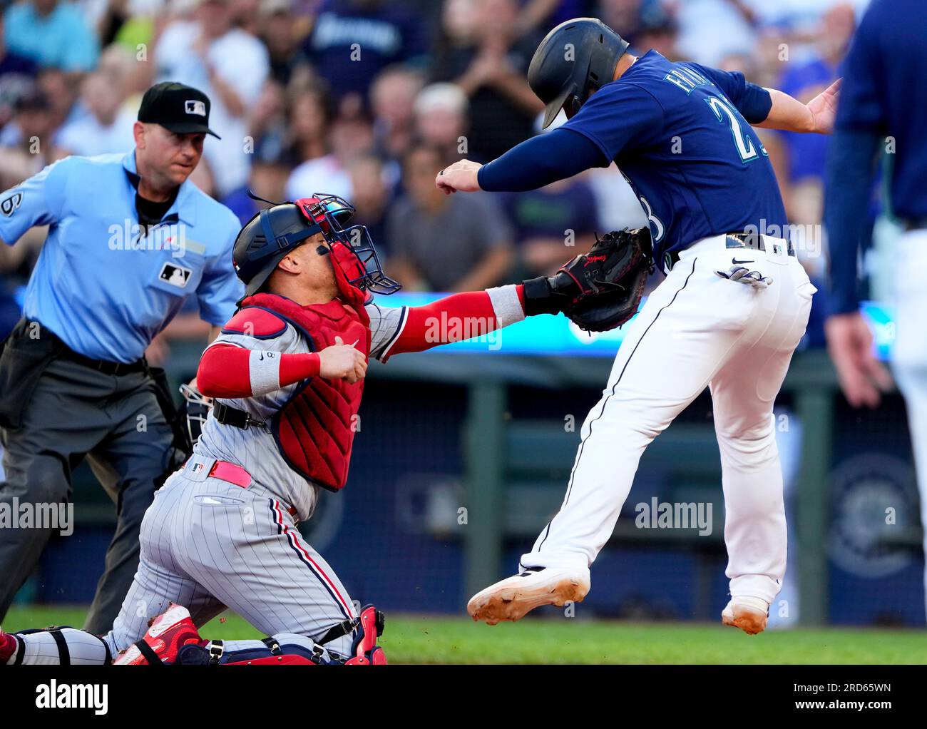 Minnesota Twins catcher Christian Vazquez looks on in between batters  against the Seattle Mariners during a baseball game, Tuesday, July 18,  2023, in Seattle. (AP Photo/Lindsey Wasson Stock Photo - Alamy