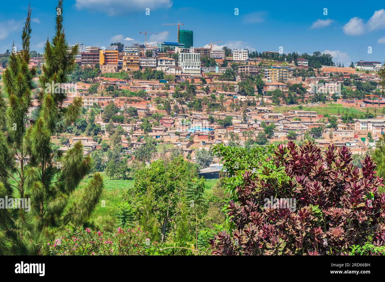 Neighborhood in Kigali, Rwanda, in Africa. Stock Photo