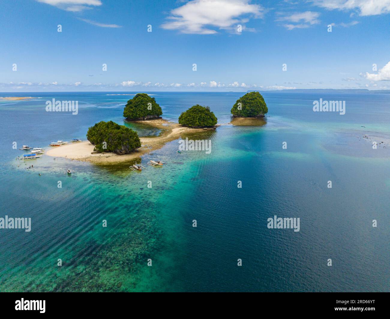 Airborne platforms Island with white Beach. Britania Group of Islands