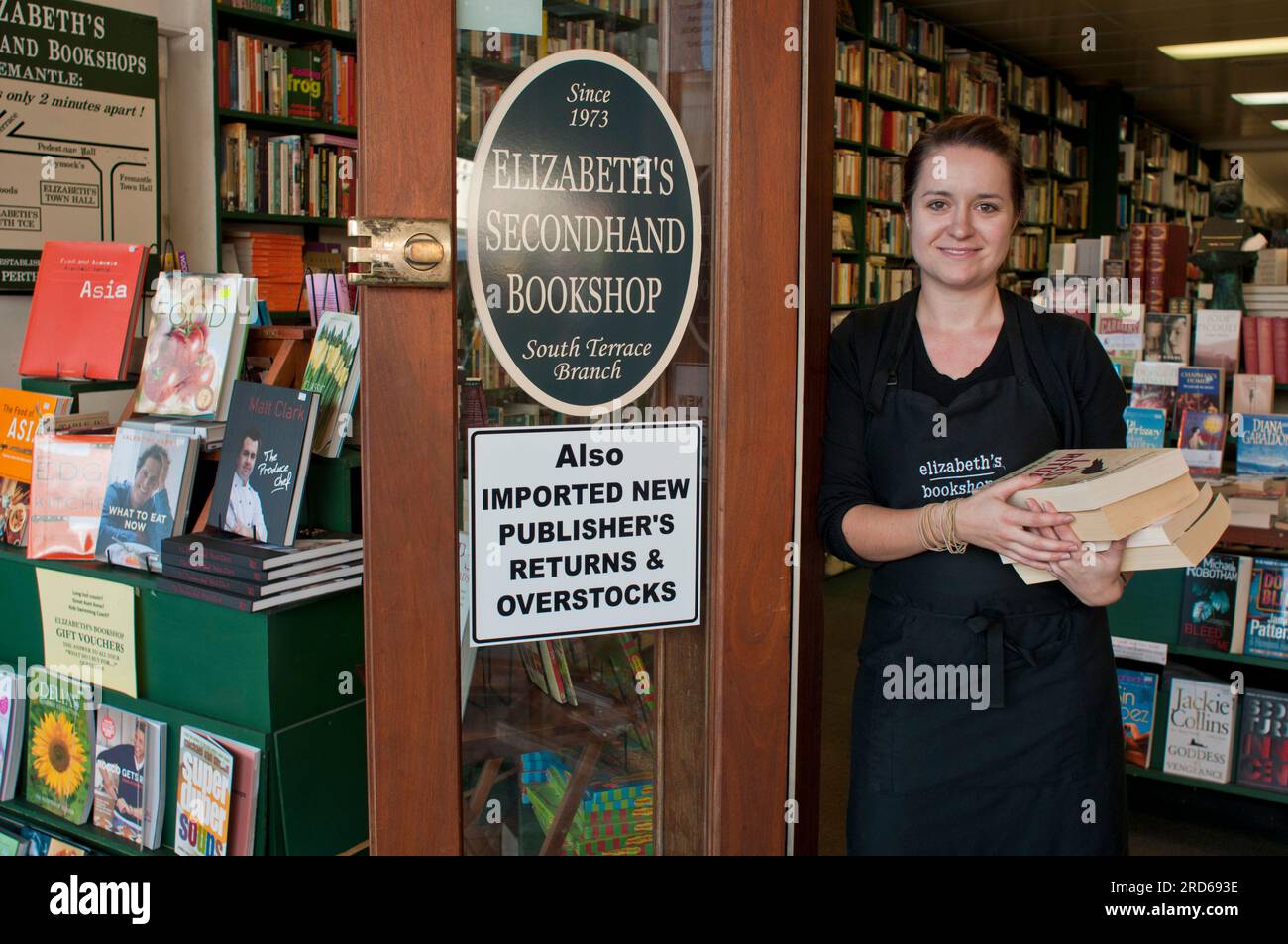 Shop assistant in Elizabeth's secondhand South Terrace