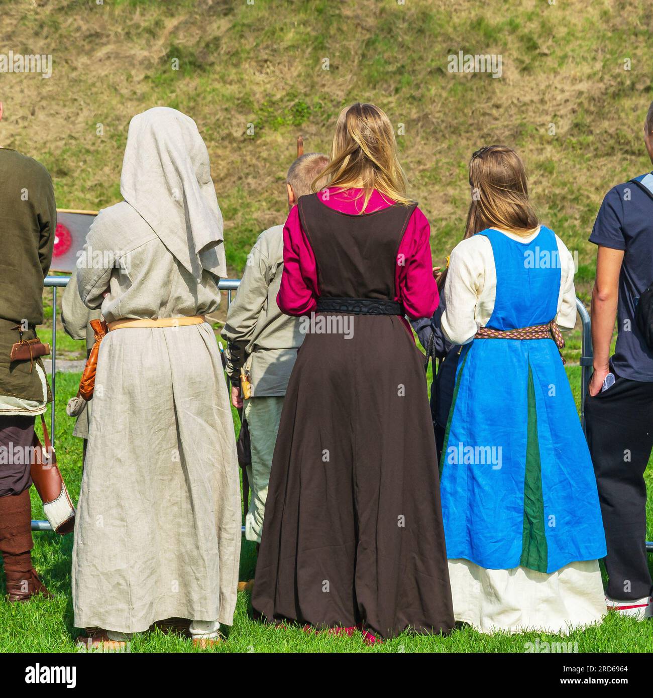 Three medival dressed women in Hämeenlinna Finland Stock Photo - Alamy