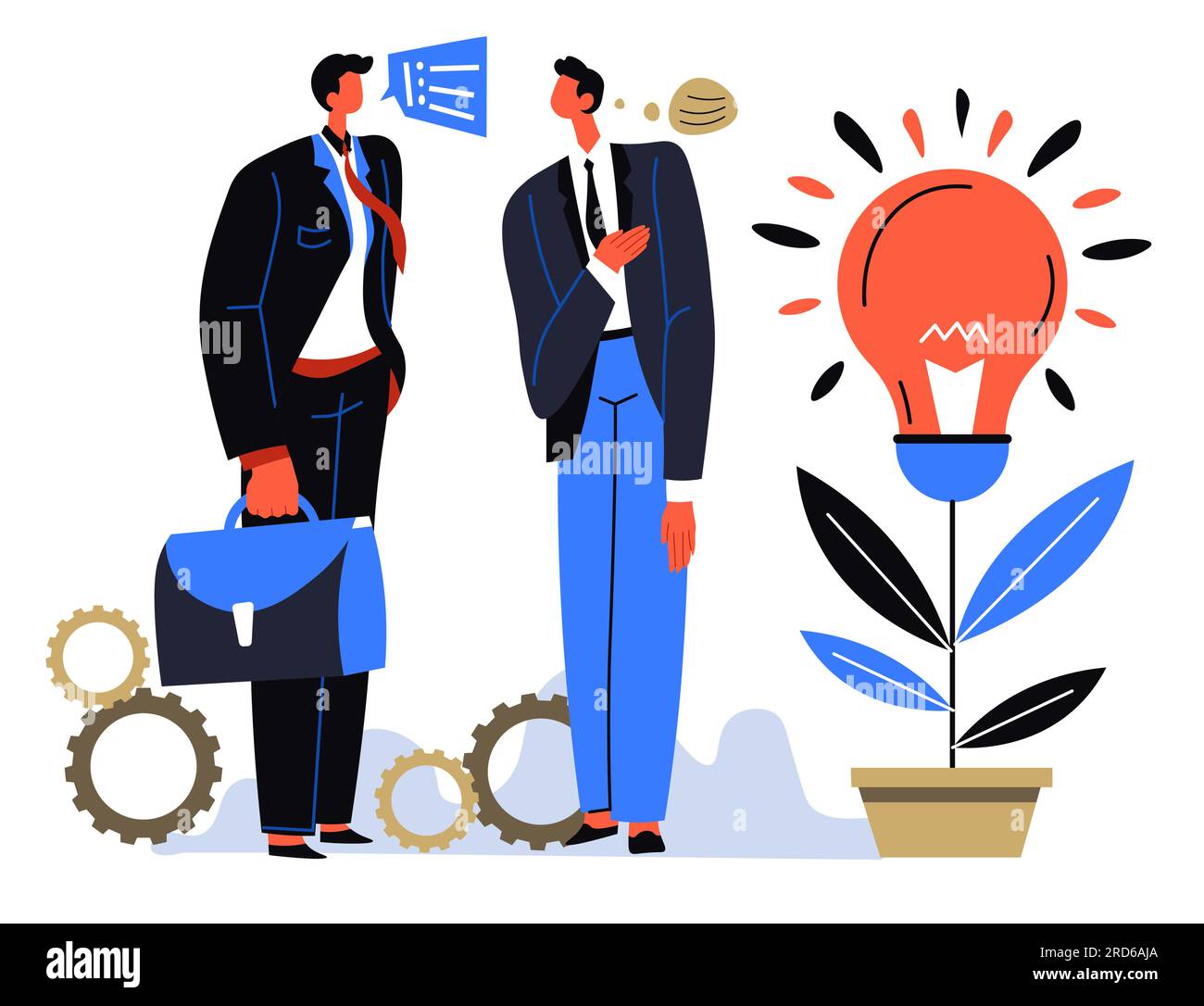 Business partners sharing ideas on development Stock Vector