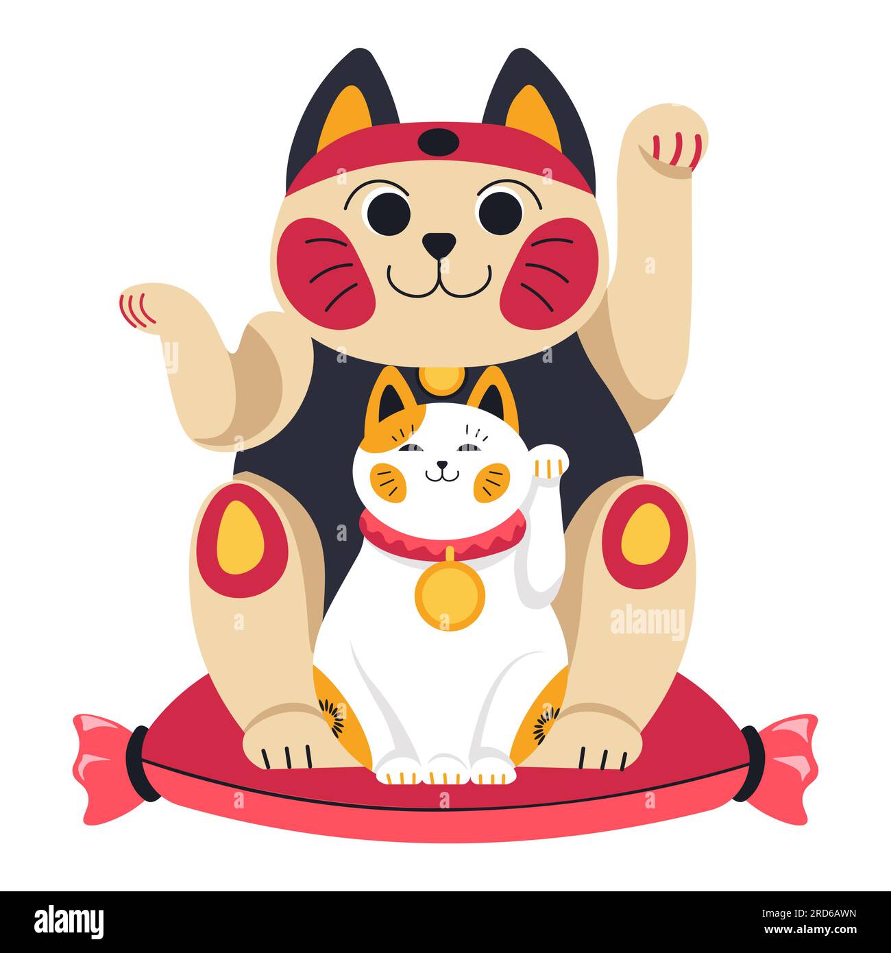 Japanese or chinese cats symbol, animal statuette Stock Vector Image