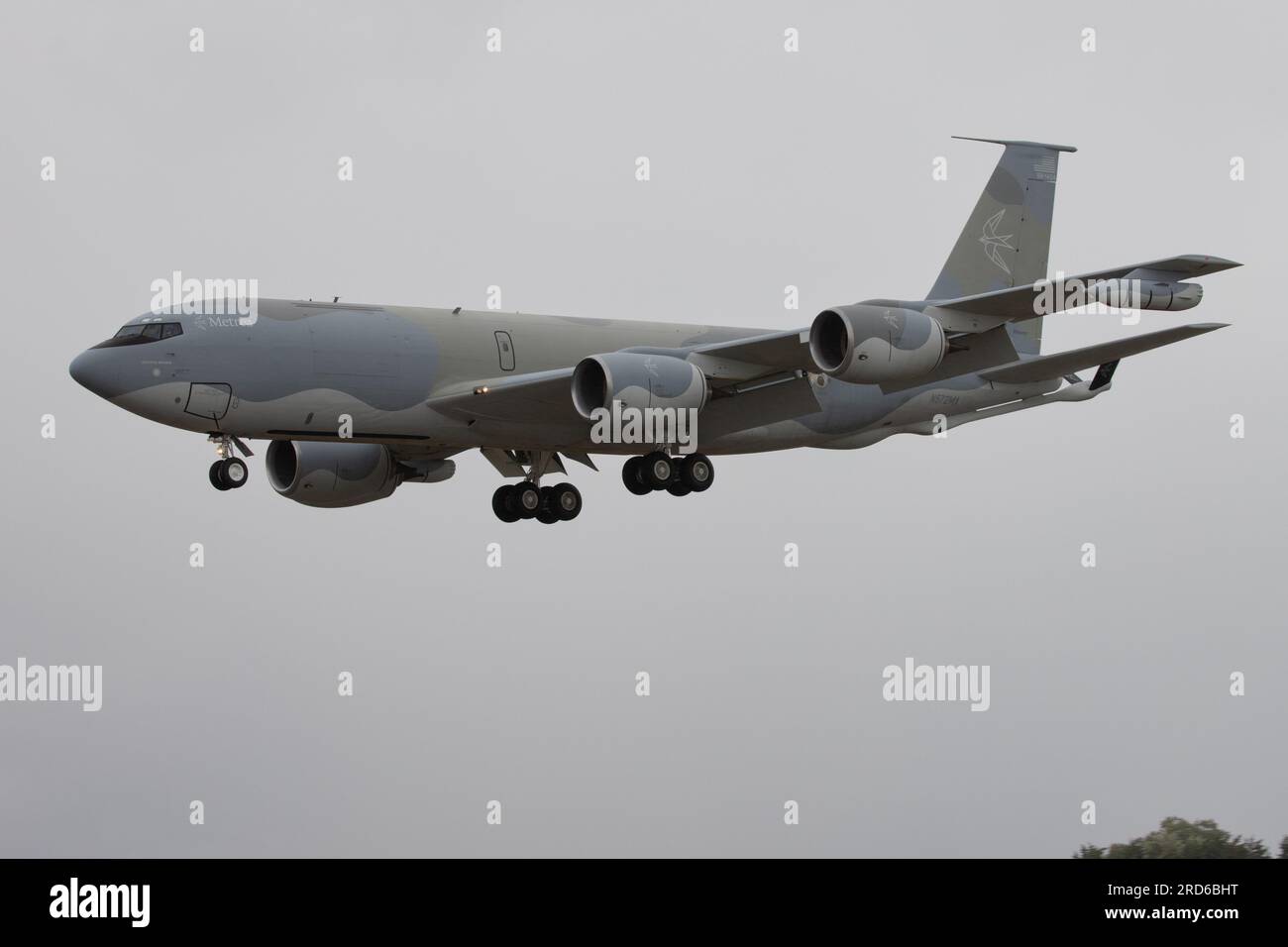 Metrea KC-135R landing at the Royal International Air Tattoo 2023. Stock Photo