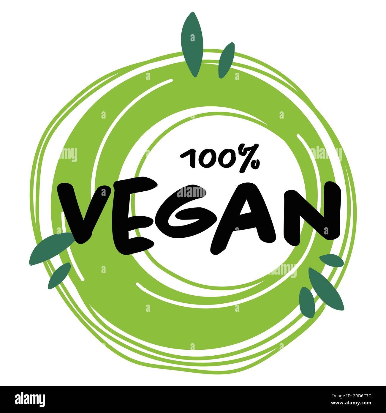 Vegan 100 percent, vegetarian product label vector Stock Vector Image ...