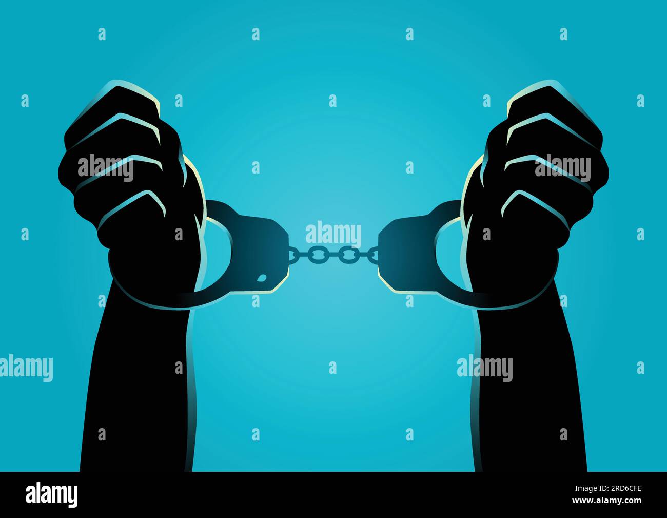 Silhouette illustration of hands in handcuffs Stock Vector Image & Art