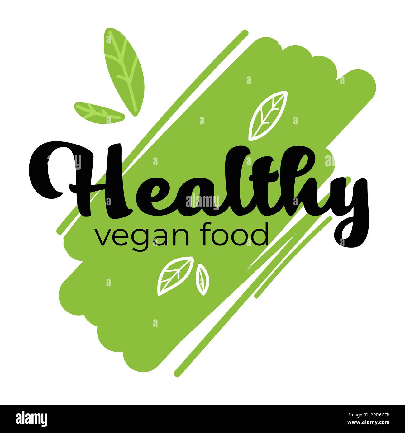 Healthy vegan food, dieting and nutrition label Stock Vector Image ...