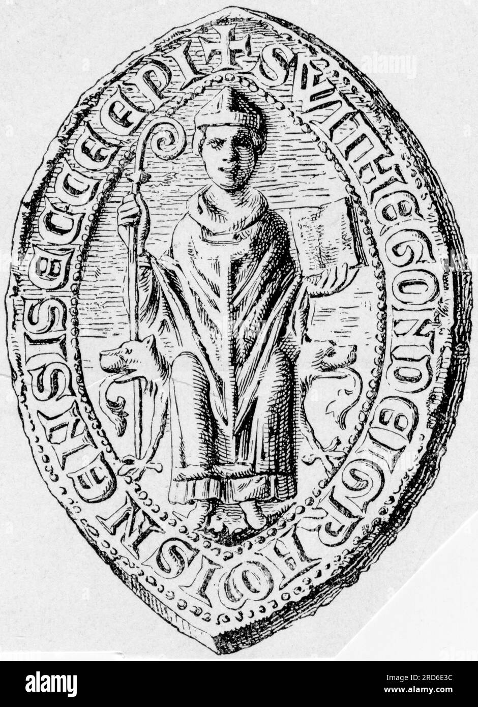 Withego of Furra, before 1250 - 6.3.1293, German clergyman, Bishop of Meissen 1266 - 1293, his seal, ARTIST'S COPYRIGHT HAS NOT TO BE CLEARED Stock Photo
