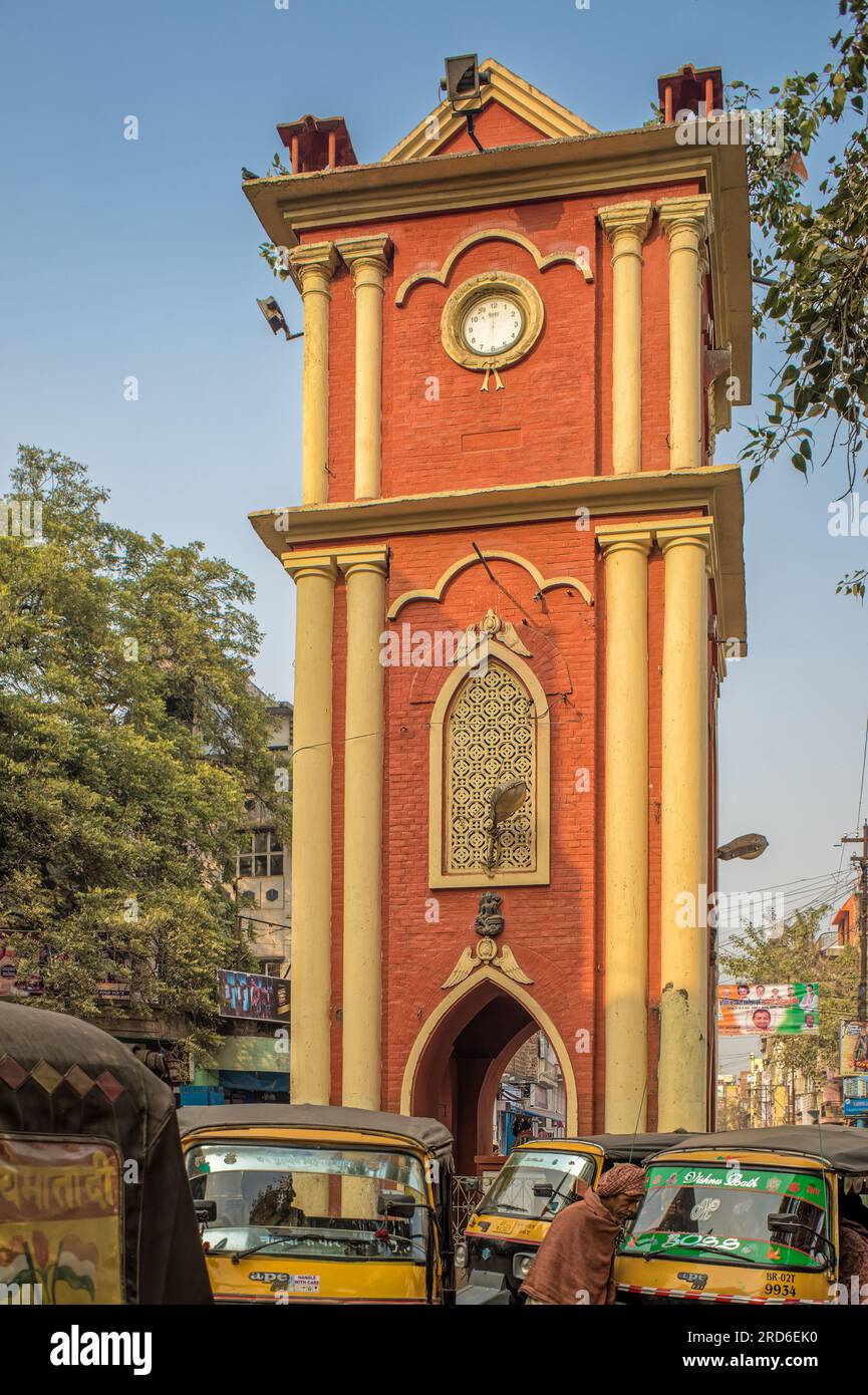 12 26 2014 Vintage Rajendra Tower; Dr. Rajendra Prasad Clock Tower  locally known as Tower Chowk Gaya Bihar India Asia. Stock Photo
