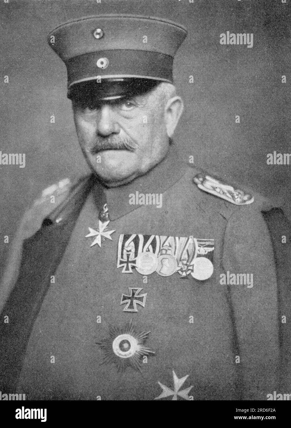 Woyrsch, Remus von, 4.2.1847 - 6.8.1920, German general, ADDITIONAL-RIGHTS-CLEARANCE-INFO-NOT-AVAILABLE Stock Photo