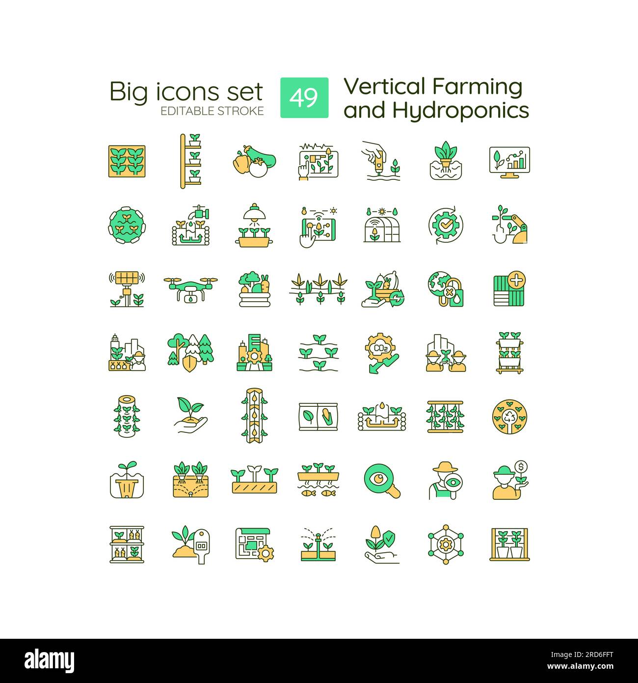 Set of icons for vertical farming and hydroponics Stock Vector Image ...