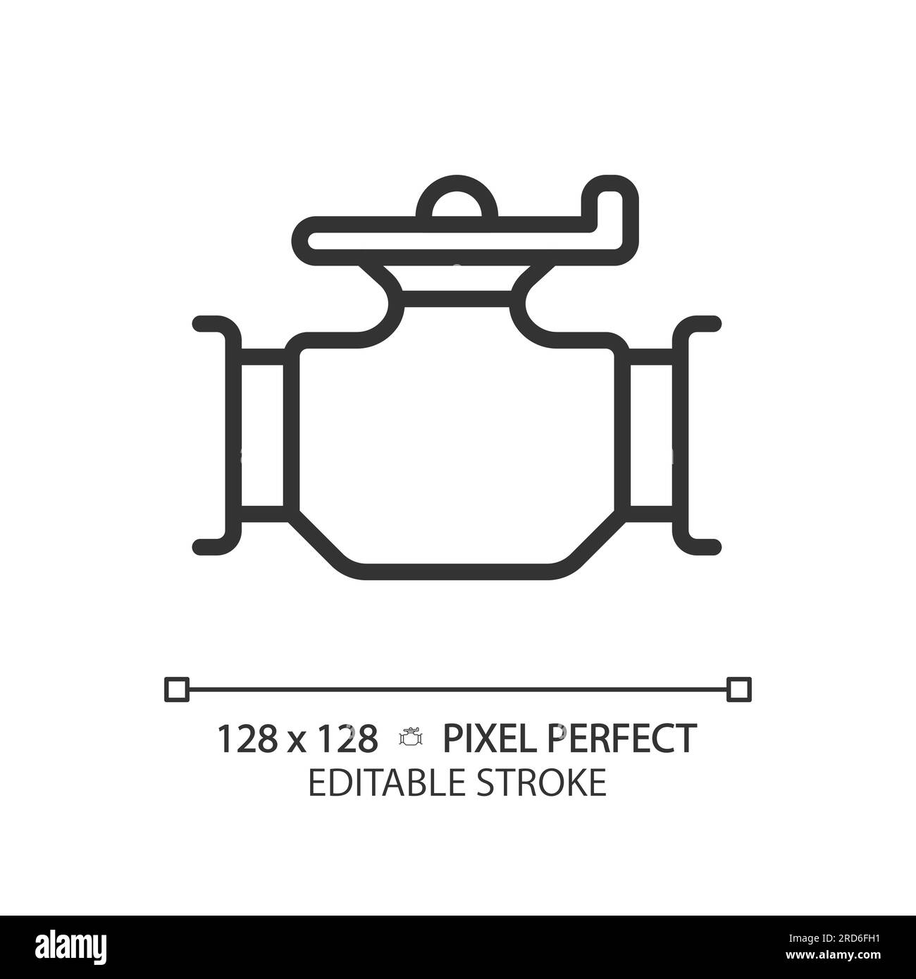 Pipeline valve linear icon Stock Vector