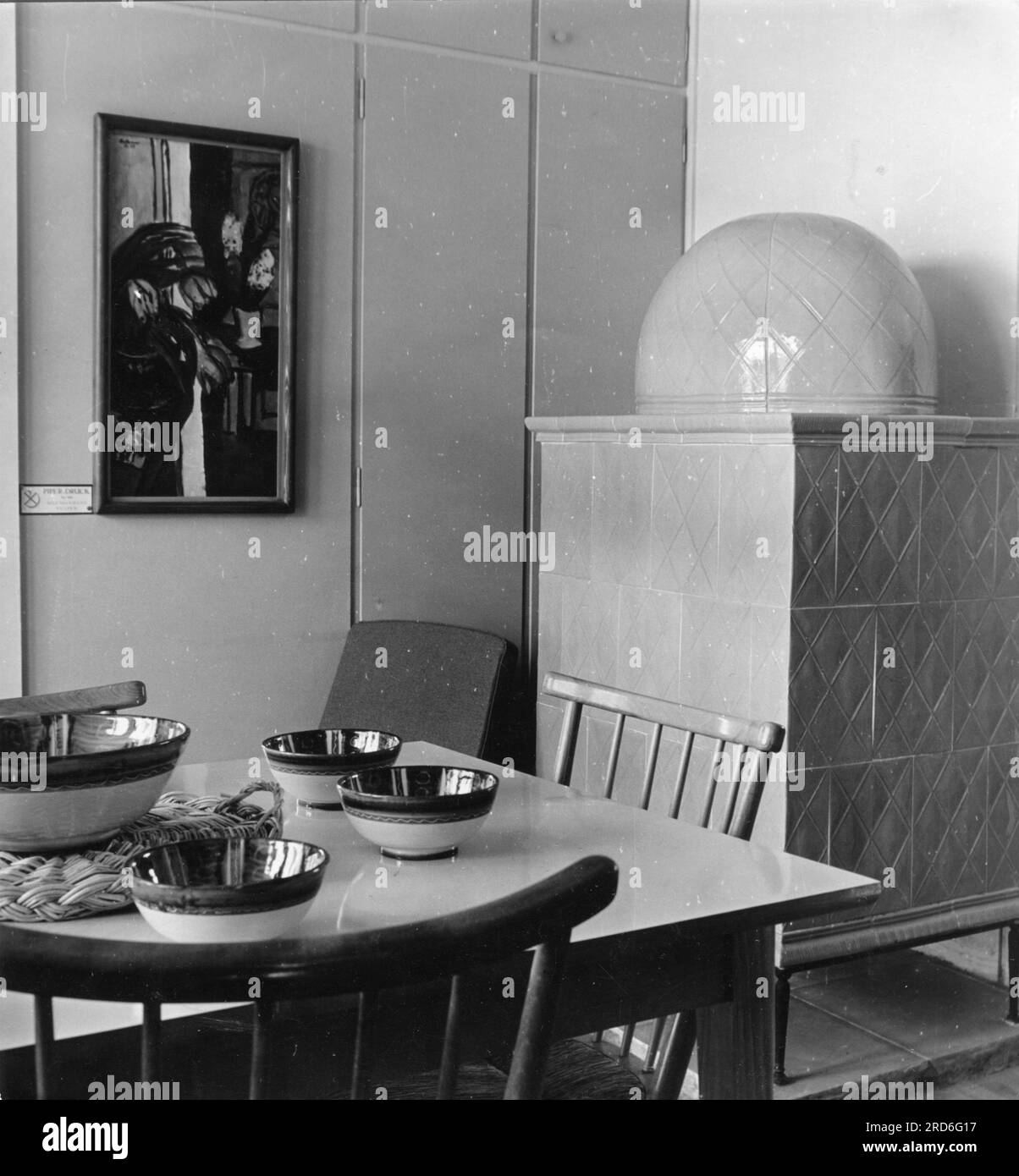 furnishings, room, modern combined kitchen, Germany, late 1950s, ADDITIONAL-RIGHTS-CLEARANCE-INFO-NOT-AVAILABLE Stock Photo