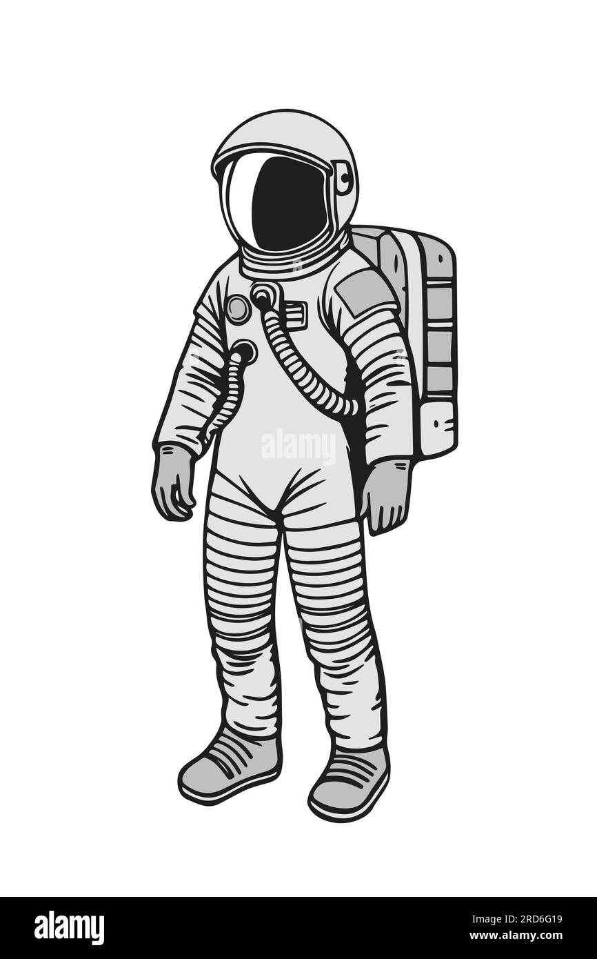 Astronaut in spacesuit. Cosmonaut or taikonaut Stock Vector