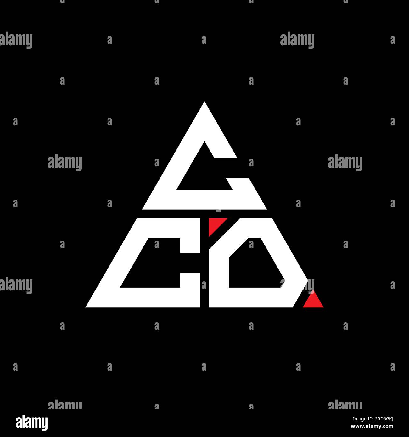 CCO triangle letter logo design with triangle shape. CCO triangle logo