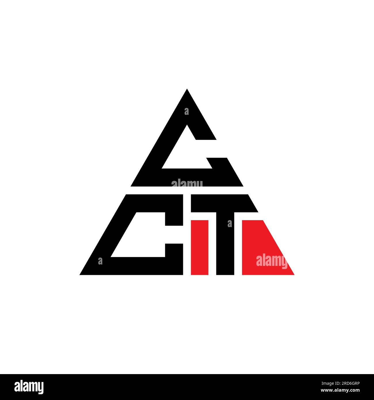 CCT triangle letter logo design with triangle shape. CCT triangle logo design monogram. CCT triangle vector logo template with red color. CCT triangul Stock Vector
