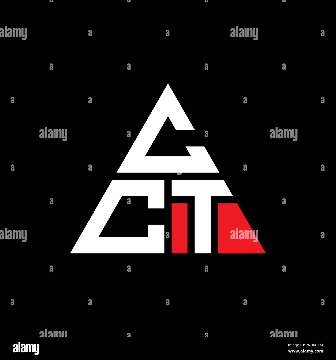 CCT triangle letter logo design with triangle shape. CCT triangle logo design monogram. CCT triangle vector logo template with red color. CCT triangul Stock Vector