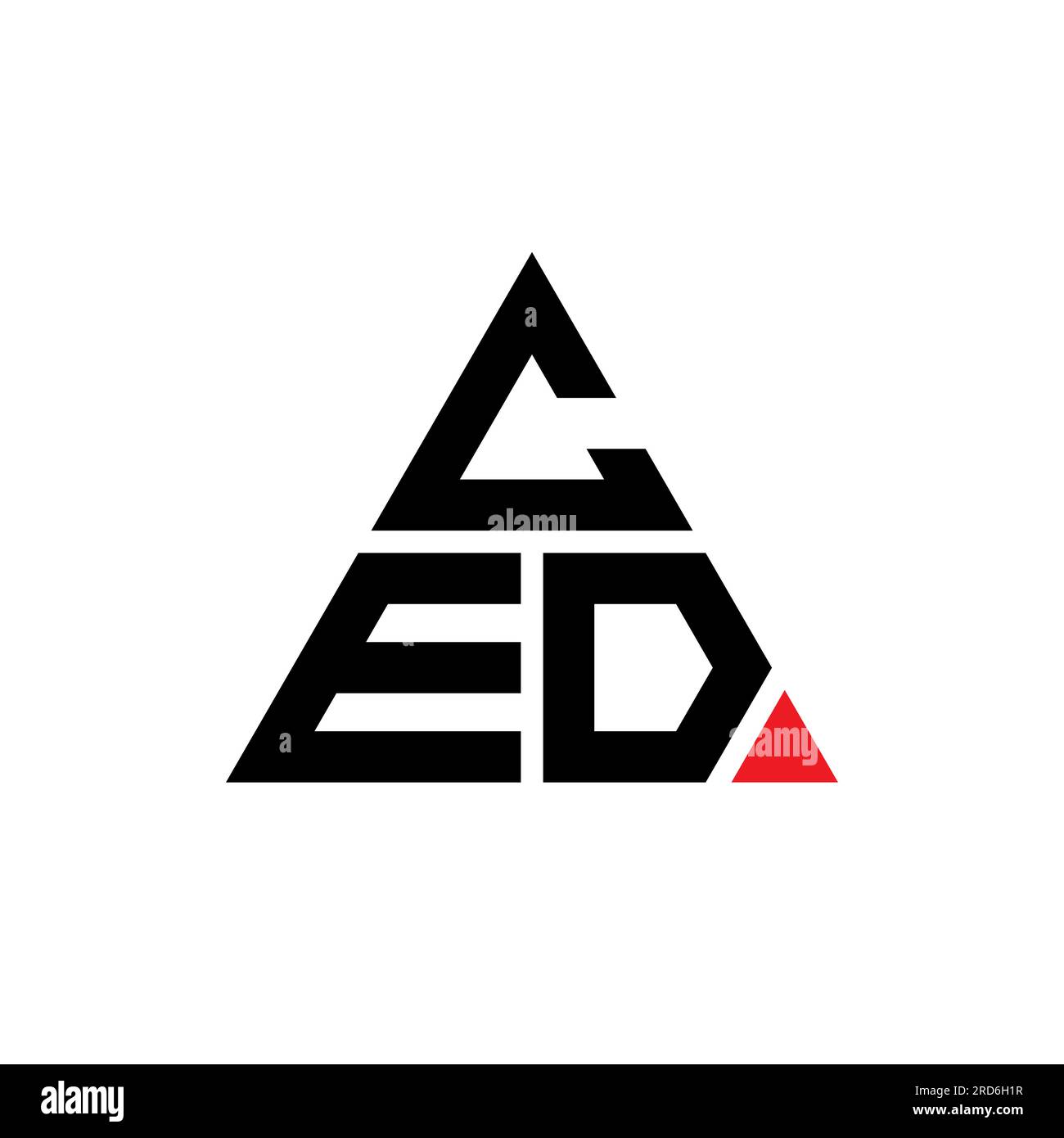 CED triangle letter logo design with triangle shape. CED triangle logo