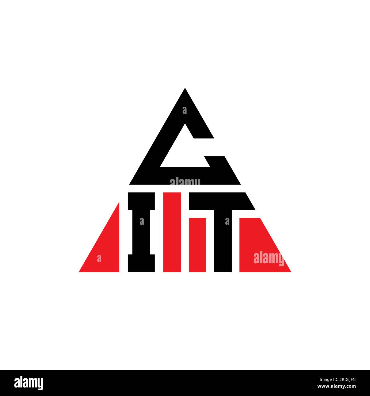 CIT triangle letter logo design with triangle shape. CIT triangle logo design monogram. CIT triangle vector logo template with red color. CIT triangul Stock Vector