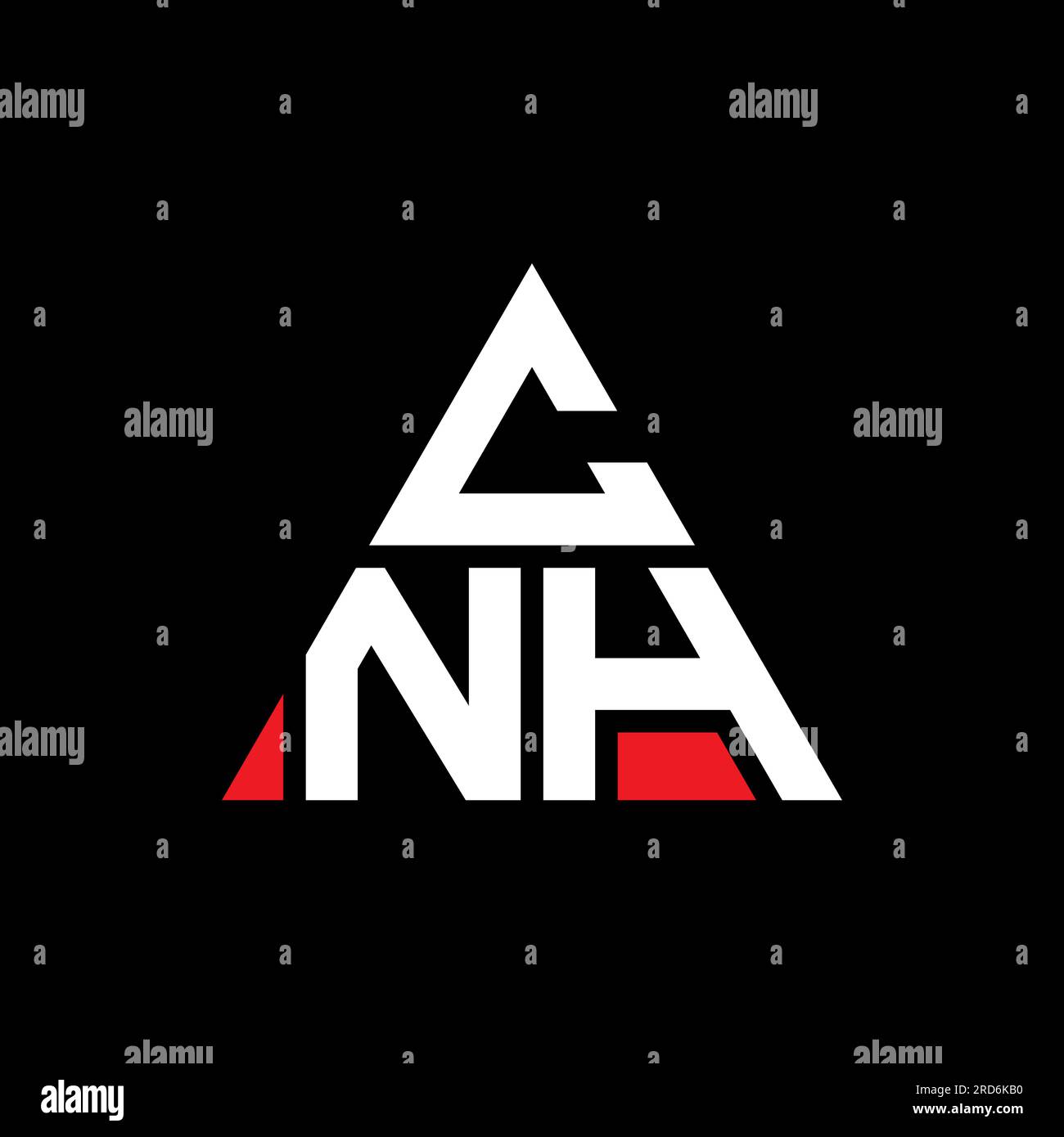 CNH triangle letter logo design with triangle shape. CNH triangle logo design monogram. CNH triangle vector logo template with red color. CNH triangul Stock Vector